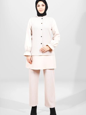 Bej Örme Tunik Pantolon