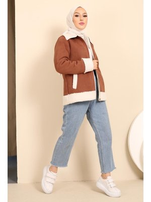 Kahverengi Kürklü Süet Ceket