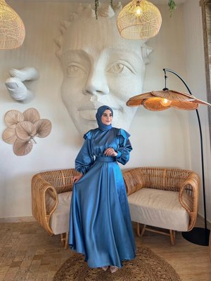 Cindy İndigo Tesettür Abiye Elbise