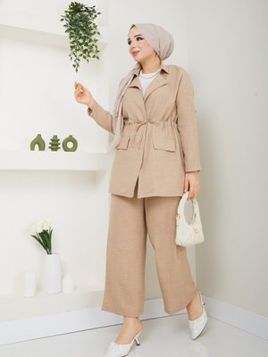 Ceketli Keten Takım Ceketli Keten Takım