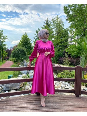 Fuşya Aura Elbise