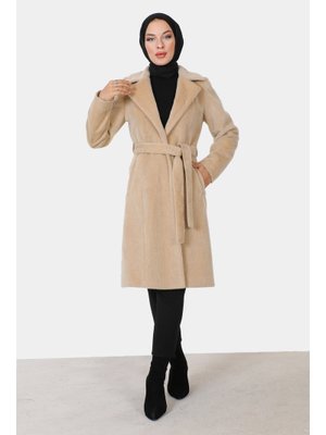 Bej Beli Kuşaklı Fox Kaban Bej Beli Kuşaklı Fox Kaban