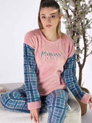 Pembe Peluş Pijama Takımı