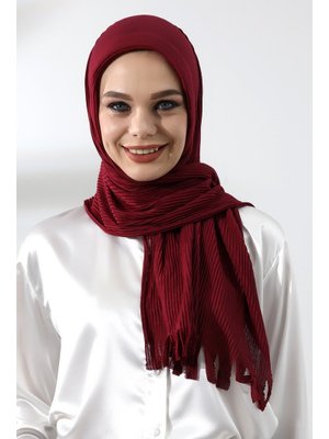 Bordo Hazır Pratik Fitilli Pamuklu Şal Bordo Hazır Pratik Fitilli Pamuklu Şal
