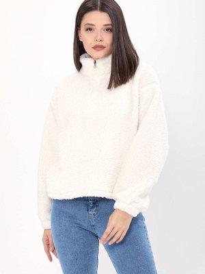 Beyaz Peluş Mont Beyaz Peluş Mont