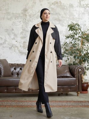 İki Renk Trençkot Si?yah