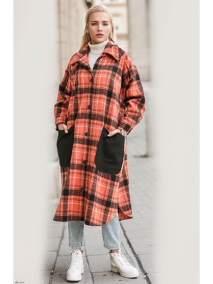 Kiremit 4005a Ekose Desenli Düğmeli Kaban Kiremit 4005a Ekose Desenli Düğmeli Kaban