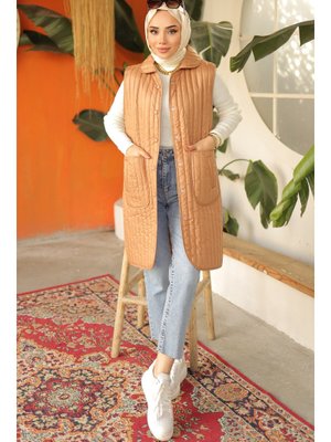 Camel Çi̇ft Cepli̇ Yelek