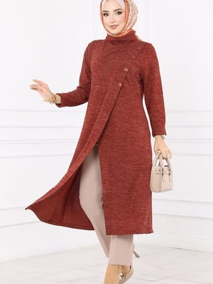 Tarçın Düğme Detaylı Selanik Tunik Tarçın Düğme Detaylı Selanik Tunik