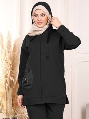 Kapüşonlu Alt Üst Eşofman Takımı Oversize İplik