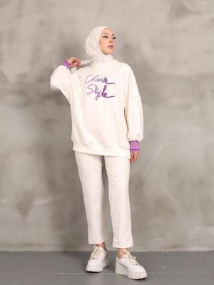 Alt Üst Eşofman Takımı Oversize Nakışlı İplik Likra