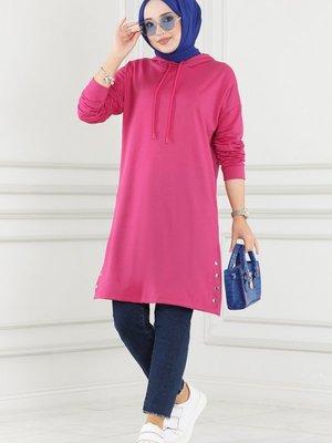 Fuşya Çıtçıt Detaylı Spor Tunik Fuşya Çıtçıt Detaylı Spor Tunik