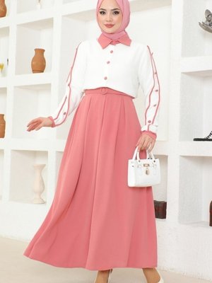 Gül Kurusu & Ekru Kemerli İkili Aerobin Takım Gül Kurusu & Ekru Kemerli İkili Aerobin Takım