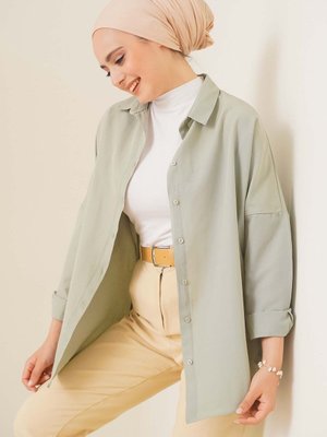 Oversize Basic Gömlek A.haki