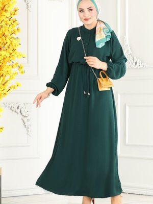 Zümrüt Beli Tünelli Aerobin Elbise