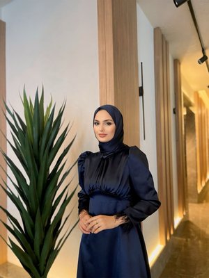 Sare Abiye Elbise Lacivert