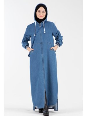 Mavi Şerit Detaylı Kot Kap Mavi Şerit Detaylı Kot Kap