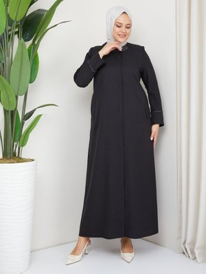 Büyük Beden Anne Yazlık Ferace Pardesü