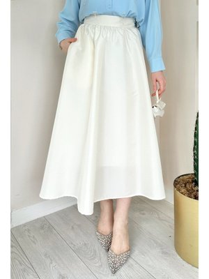 Tafta Beyaz Etek