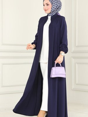 Lacivert Püskül Detaylı Medine İpeği Ferace Lacivert Püskül Detaylı Medine İpeği Ferace