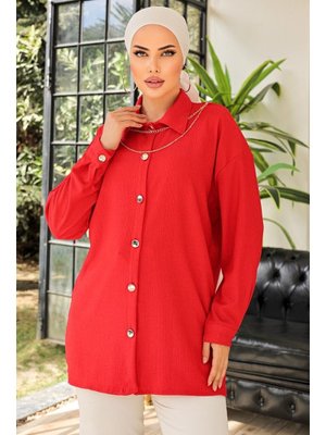 Kırmızı Kolye Hediyeli Gömlek Kırmızı Kolye Hediyeli Gömlek