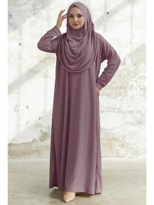 Gül Kurusu Tek Parça Namaz Elbisesi Gül Kurusu Tek Parça Namaz Elbisesi