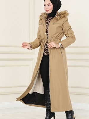 Vizyon İçi Kürklü Bondit Trençkot Vizyon İçi Kürklü Bondit Trençkot