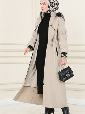 Taş Bolero Detaylı Bondit Trençkot Taş Bolero Detaylı Bondit Trençkot