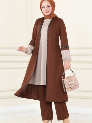 Kahve Pul Detaylı Takım Kahve Pul Detaylı Takım