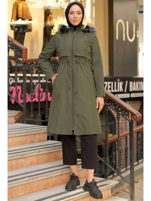 Haki Yıldızlı Fleto Cepli Mont Haki Yıldızlı Fleto Cepli Mont
