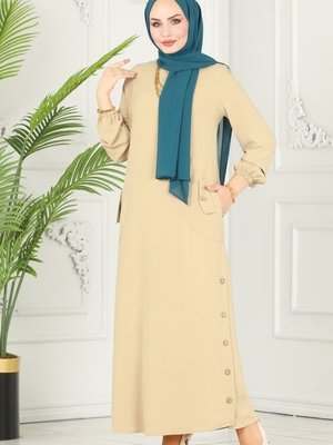 Vizyon Düğme Detaylı Aerobin Elbise