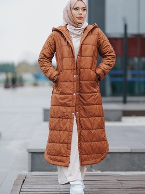 Taba Kapüşonlu Şişme Mont Taba Kapüşonlu Şişme Mont
