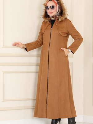 Taba Bolero Detaylı Süet Ferace Taba Bolero Detaylı Süet Ferace