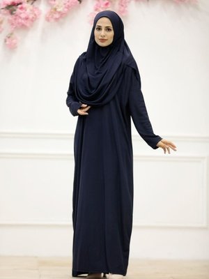 Lacivert Tek Parça Namaz Elbisesi