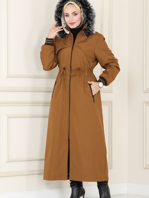 Taba Bolero Detaylı Bondit Trençkot Taba Bolero Detaylı Bondit Trençkot