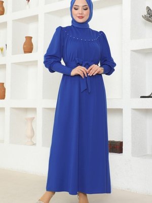 Saks İnci Detaylı Elbise