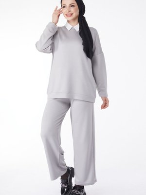 Grı Sweatshirt+pantolon İkili Takım Grı Sweatshirt+pantolon İkili Takım