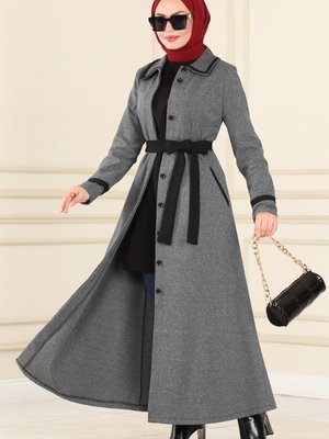 Gri Kemerli Kışlık Ferace Gri Kemerli Kışlık Ferace