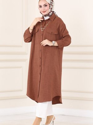 Kahve Kolyeli Basic Tunik Kahve Kolyeli Basic Tunik