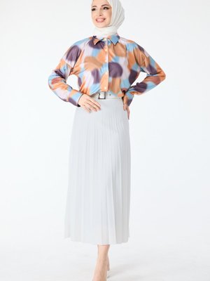 Beyaz Kemerli Etek Beyaz Kemerli Etek