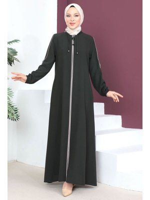 Haki Kolları Düğmeli Ferace Haki Kolları Düğmeli Ferace