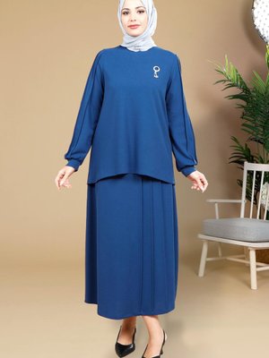 İndigo Etek Bluz İkili Takım İndigo Etek Bluz İkili Takım