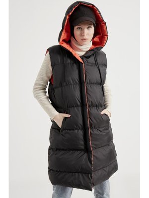 Çift Renkli Şişme Yelek Siyah Oranj