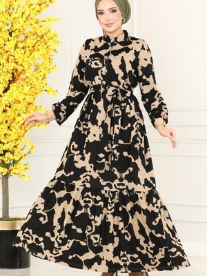 Siyah & Vizyon Kemerli Helen Elbise