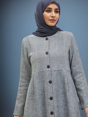 Lacivert Balıksırtı Desenli Kışlık Kap Lacivert Balıksırtı Desenli Kışlık Kap