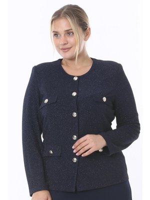 Büyük Beden Lacivert Tek Ceket