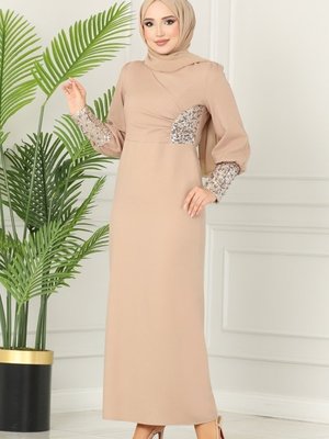 Vizyon Pul Detaylı Krep Elbise