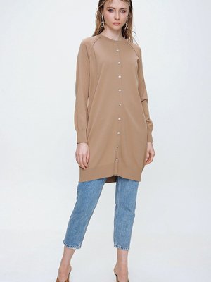 Merserize Triko Hırka Ns 22k Karamel