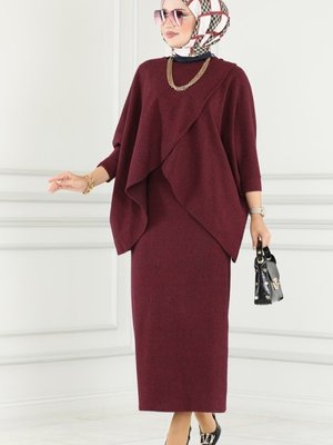 Bordo Asimetrik Kışlık Takım