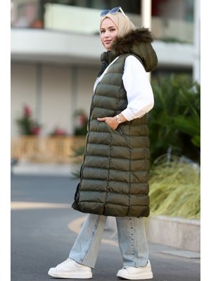 Haki Leroy Çift Cepli Şişme Yelek